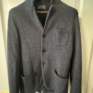 Men's Vince wool blend coat in charcoal gray, small